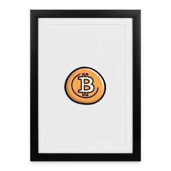 Bitcoin Coin Art Emblem - Framed poster (27 × 37 cm) - black - Front