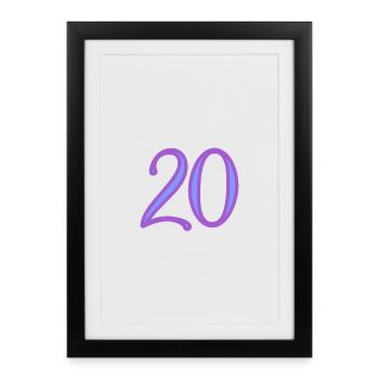 20. 20 ANS. 20e ANNIVERSAIRE. ANNIVERSAIRE 20 ANS. - Affiche encadrée (27 × 37 cm) - noir - Devant