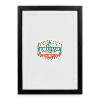 Monter de niveau – Option dans la vraie vie - Affiche encadrée (27 × 37 cm) - noir - Devant