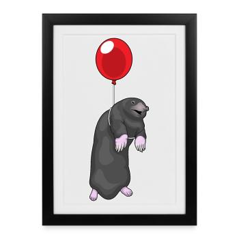 Mole Balloon - Framed poster (27 × 37 cm) - black - Front