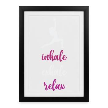Yoga - Inspirez. Exhaler. Se détendre. - Affiche encadrée (27 × 37 cm) - noir - Devant