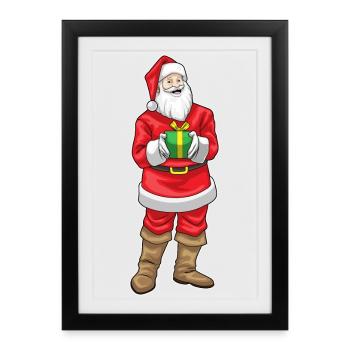 Forfait Noël Père Noël - Affiche encadrée (27 × 37 cm) - noir - Devant