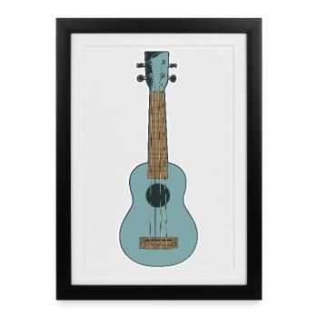 Retro Ukulele - Framed poster (27 × 37 cm) - black - Front