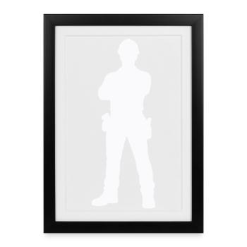 Construction Worker Construction Silhouette - Framed poster (27 × 37 cm) - black - Front