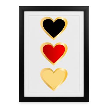 Allemagne - Équipe Heart - Affiche encadrée (27 × 37 cm) - noir - Devant