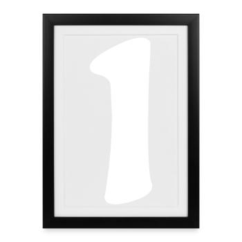 One: Minimalist Numeral 1 | First - Framed poster (27 × 37 cm) - black - Front