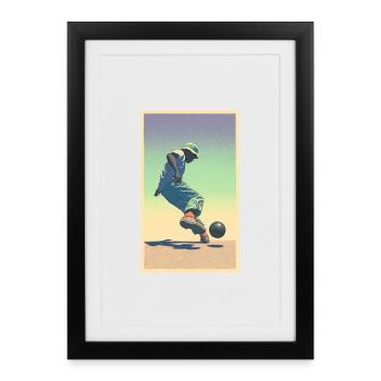 Joueur de football #4 - Affiche encadrée (27 × 37 cm) - noir - Devant