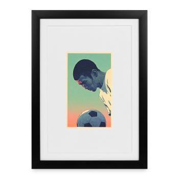 Joueur de football #13 - Affiche encadrée (27 × 37 cm) - noir - Devant