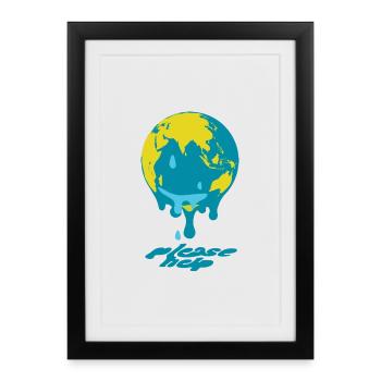Réchauffement climatique - Affiche encadrée (27 × 37 cm) - noir - Devant