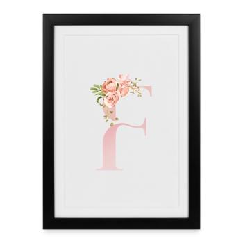 Romantic pastel floral F - Framed poster (27 × 37 cm) - black - Front