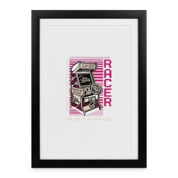 Racer Arcade Neon Retro - Framed poster (27 × 37 cm) - black - Front
