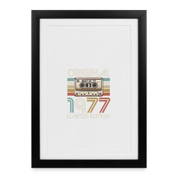 Originale limitierte Retro-Kassette von 1977 - Gerahmtes Poster (27 × 37 cm) - Schwarz - Vorne