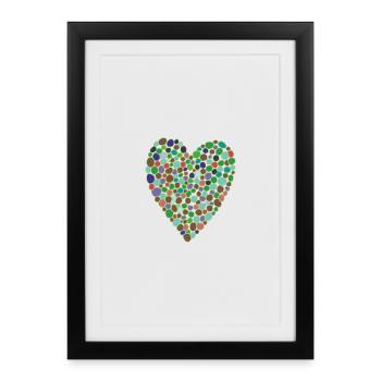 Heart Green - Framed poster (27 × 37 cm) - black - Front