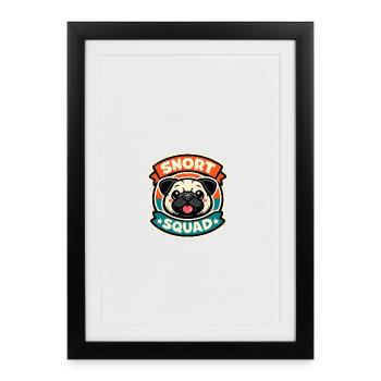 Snort Squad - Snoring French Bulldog - Framed poster (27 × 37 cm) - black - Front