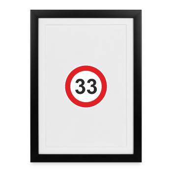 33 thirty-third birthday 33rd birthday - Framed poster (27 × 37 cm) - black - Front