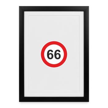 66 anniversaire soixante-six - Affiche encadrée (27 × 37 cm) - noir - Devant