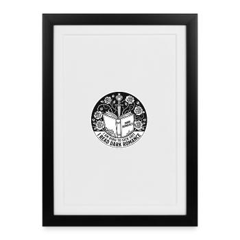 Dark Romance: Roses, Book & Sword Circle - Framed poster (27 × 37 cm) - black - Front