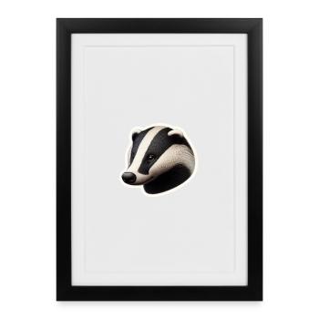 Dachs - Gerahmtes Poster (27 × 37 cm) - Schwarz - Vorne