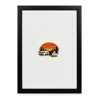 Weekend forecast camping 100% - Framed poster (27 × 37 cm) - black - Front