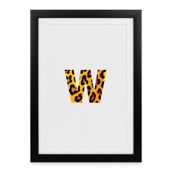 W Leopard Print Kraft - Framed poster (27 × 37 cm) - black - Front