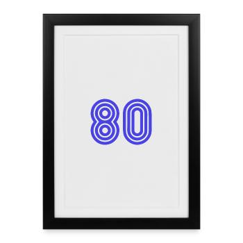 80. 80 YEARS. 80th ANNIVERSARY. 80 YEARS ANNIVERSARY. - Framed poster (27 × 37 cm) - black - Front