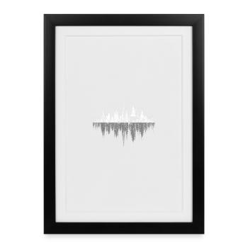 Trees Reflection Wildlife Nature Animal Bear Outdo - Affiche encadrée (27 × 37 cm) - noir - Devant