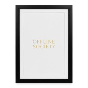 Offline Society Lettering - Framed poster (27 × 37 cm) - black - Front