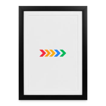 Flèches colorées - Progrès en cinq couleurs - Affiche encadrée (27 × 37 cm) - noir - Devant