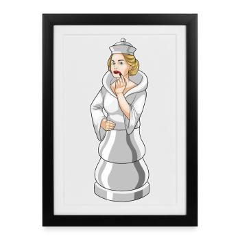 Chess Piece Queen Chess - Framed poster (27 × 37 cm) - black - Front