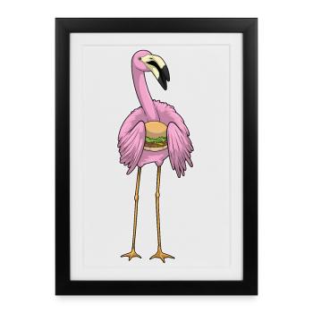 Flamingo Cheeseburger - Framed poster (27 × 37 cm) - black - Front