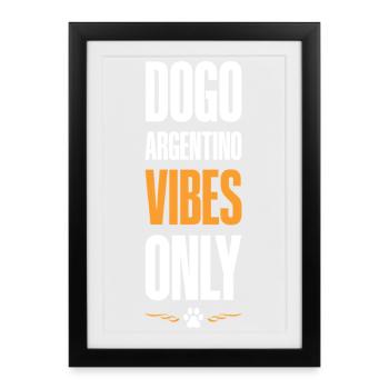 Dogue Argentino Vibes uniquement - Affiche encadrée (27 × 37 cm) - noir - Devant