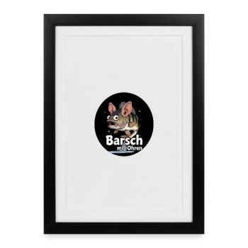 Barsch mit Ohren Cartoon - Gerahmtes Poster (27 × 37 cm) - Schwarz - Vorne