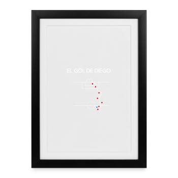 EL GOL DE DIEGO - Affiche encadrée (27 × 37 cm) - noir - Devant