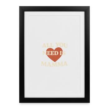Mom love heart print - Framed poster (27 × 37 cm) - black - Front