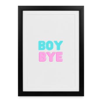 garçon au revoir - Affiche encadrée (27 × 37 cm) - noir - Devant
