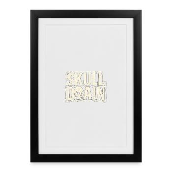 Skull Drain Vintage Style - Affiche encadrée (27 × 37 cm) - noir - Devant