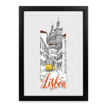 Lisbon - Framed poster (27 × 37 cm) - black - Front