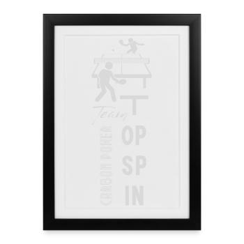 Tischtennis Teamgeist - Gerahmtes Poster (27 × 37 cm) - Schwarz - Vorne