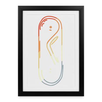 Vintage Snowboard Sketch - Framed poster (27 × 37 cm) - black - Front