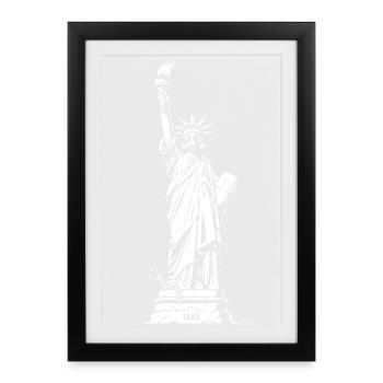 Liberty Silhouette: Torch & Tablet - Framed poster (27 × 37 cm) - black - Front