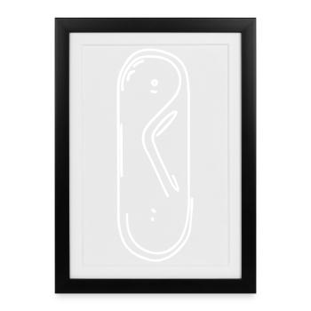 Snowboard Drawing - Framed poster (27 × 37 cm) - black - Front