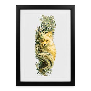 Renard - Affiche encadrée (27 × 37 cm) - noir - Devant