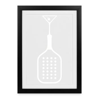 Padel Racket Cocktail - Framed poster (27 × 37 cm) - black - Front