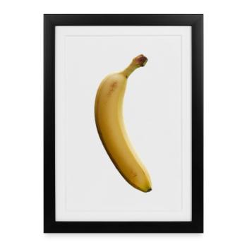 Tropical Banana Line Art - Framed poster (27 × 37 cm) - black - Front