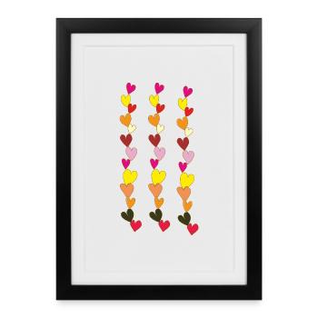 Heart Necklaces Multicolored 2 - Framed poster (27 × 37 cm) - black - Front
