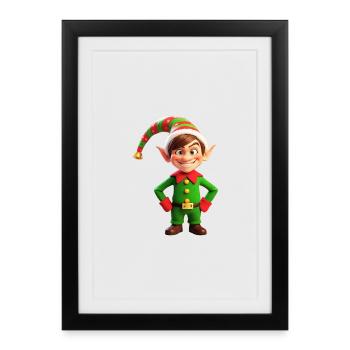 Christmas Elf Festive Look - Framed poster (27 × 37 cm) - black - Front