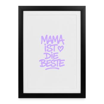 mama_ist_die_beste_flieder - Affiche encadrée (27 × 37 cm) - noir - Devant