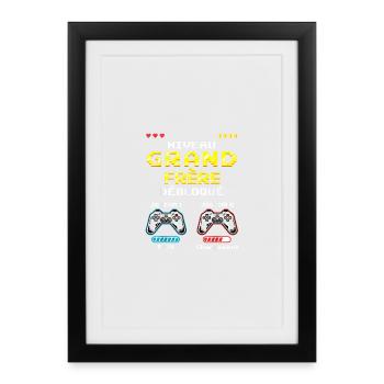 Big Brother Level Unlocked Gamer, Coming Soon - Framed poster (27 × 37 cm) - black - Front