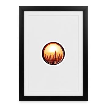 Goldenes Feld - Gerahmtes Poster (27 × 37 cm) - Schwarz - Vorne