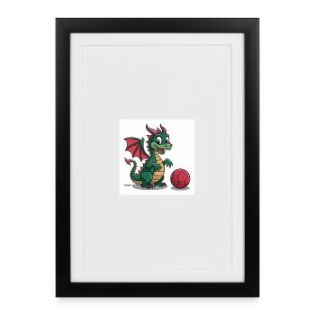 Grüner Drachenball Freund - Framed poster (27 × 37 cm) - black - Front